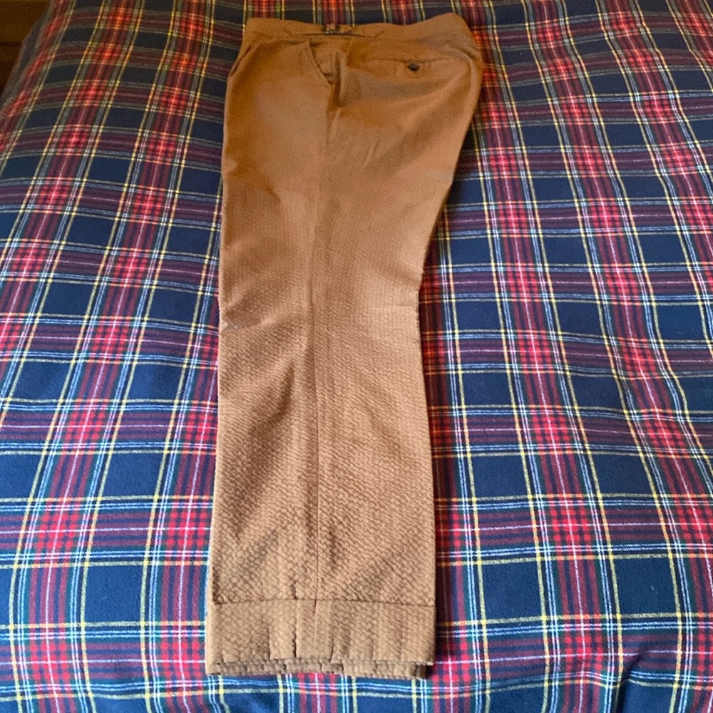Spier & Mackay high rise seersucker trousers